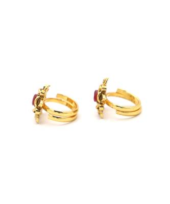 Gold Plated Flower Shape Toe RIng 4