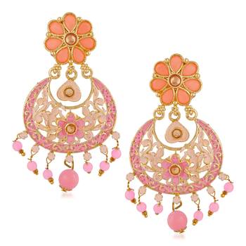 Pink crystal earrings 1