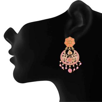 Pink crystal earrings 2