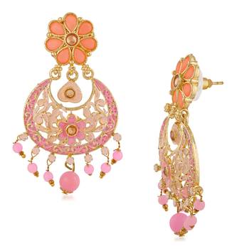 Pink crystal earrings 3