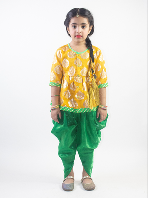 Designer Girls Foil print kurta dhoti set 1