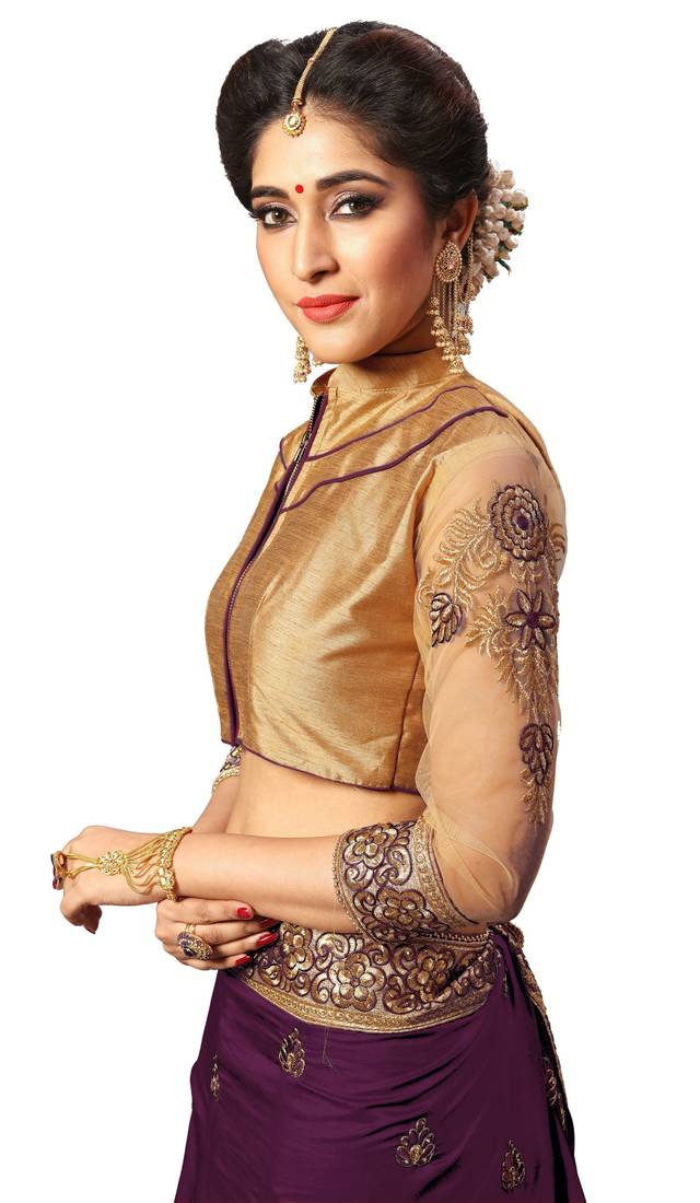 Trendmalls Light Purple Silk Fabric Embroidered Designer Indian Wedding Saree with Blouse