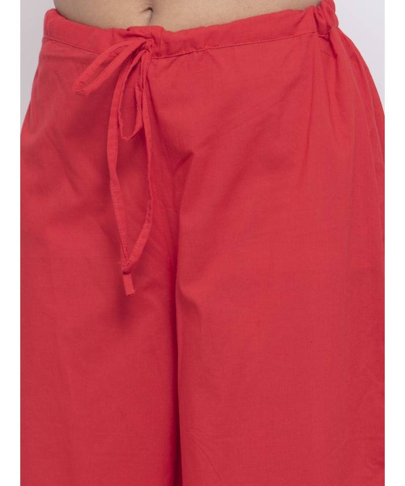 Red V neck Suit Set with leheriya dupatta