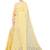 Light yellow plain Russel net saree