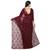 Maroon plain Russel net saree
