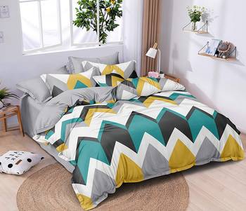 Nirwana Decor Elastic Fitted bedsheets King Size , Fitted bedsheets King Size with Elastic with 2 Pillow Covers 1
