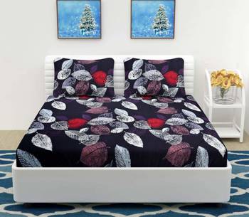 Nirwana Decor Elastic Fitted bedsheets King Size , Fitted bedsheets King Size with Elastic with 2 Pillow Covers 1