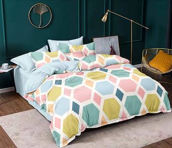 Nirwana Decor Elastic Fitted bedsheets King Size , Fitted bedsheets King Size with Elastic with 2 Pillow Covers 1