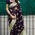   dark purple woven banarasi silk saree with blouse