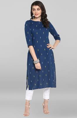 Blue printed cotton ethnic kurtis 1