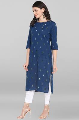 Blue printed cotton ethnic kurtis 4