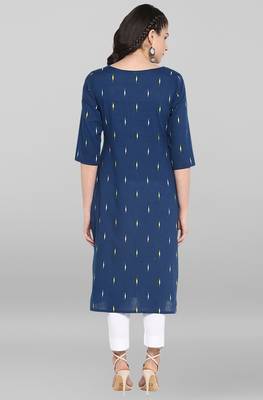 Blue printed cotton ethnic kurtis 5