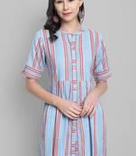 Janasya Blue printed cotton tunics