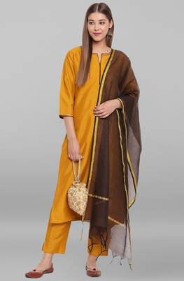 Mustard sequins faux silk salwar 1