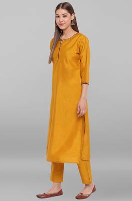 Mustard sequins faux silk salwar 2
