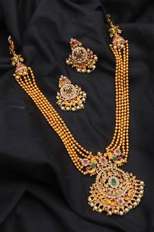 Antique Gold Necklace Set For Women