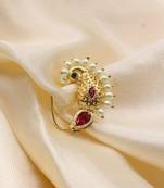Maharashtrian Traditional Peacock Nath Nose Ring for Women & Girls