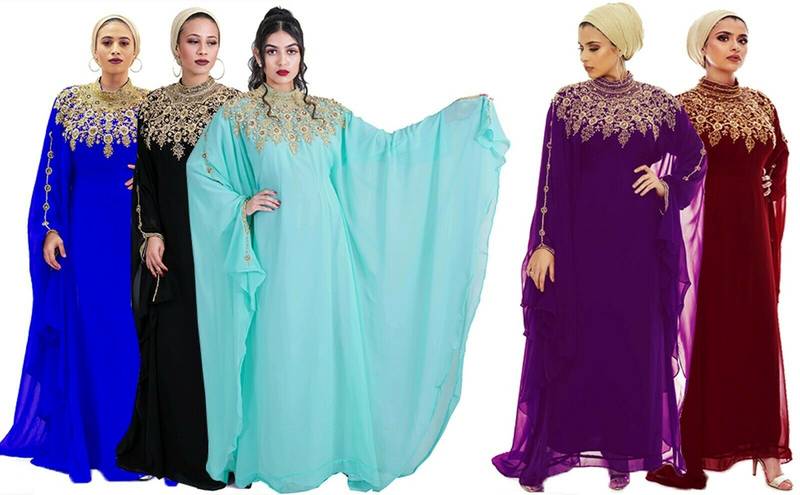 Dubai Moroccan Kaftan Islamic Full Sleeve Wedding Gown Dress Takshita Var Very Fancy Gown