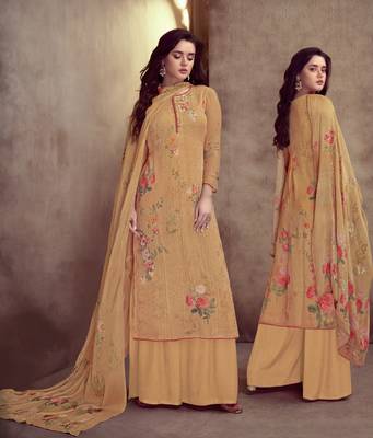 orange viscose  wedding-salwar-kameez Palazzo party-wear-salwar-kameez 1