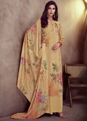 yellow viscose  wedding-salwar-kameez Palazzo party-wear-salwar-kameez 1