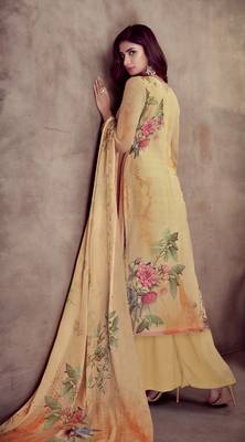 yellow viscose  wedding-salwar-kameez Palazzo party-wear-salwar-kameez 2