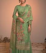 green silk  wedding-salwar-kameez Palazzo party-wear-salwar-kameez
