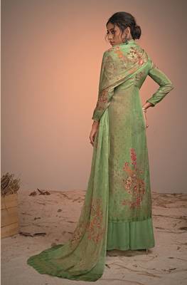 green silk  wedding-salwar-kameez Palazzo party-wear-salwar-kameez 2