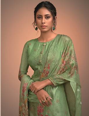 green silk  wedding-salwar-kameez Palazzo party-wear-salwar-kameez 3