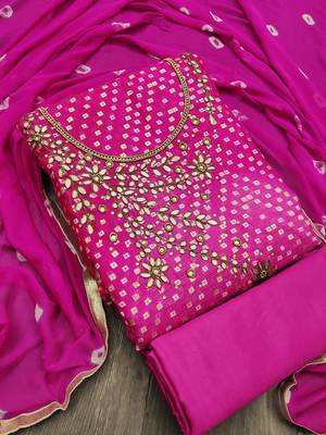 Pink bandhej jacquard salwar 1