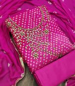 Pink bandhej jacquard salwar