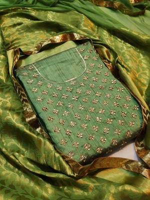 Olive stone cotton silk salwar 1