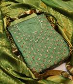 Olive stone cotton silk salwar
