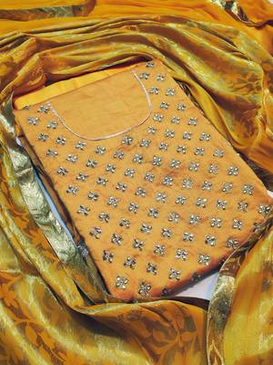 Mustard stone cotton silk salwar 1