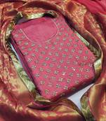 Dark-pink stone cotton silk salwar
