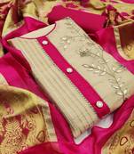 Light-Yellow Gotta Patti Chanderi Salwar