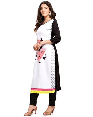 White printed crepe ethnic-kurtis 5