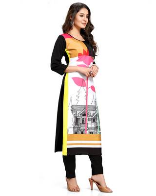 White printed crepe ethnic-kurtis 4