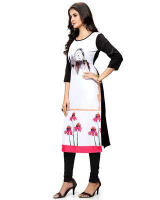 White printed crepe ethnic-kurtis 4