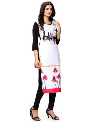 White printed crepe ethnic-kurtis 5