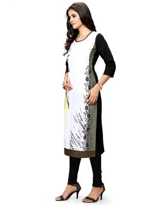 White printed crepe ethnic-kurtis 4