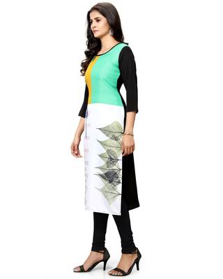 Green printed crepe ethnic-kurtis 4