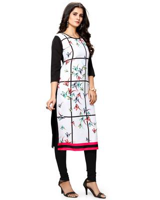 White printed crepe ethnic-kurtis 5