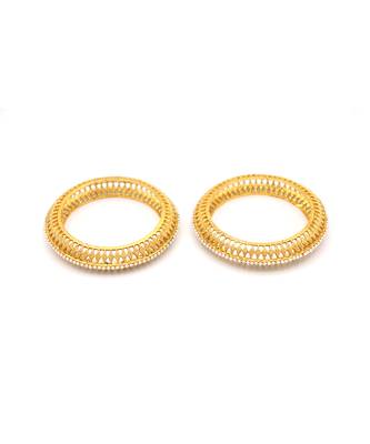 Gold Plated Pearl Bangles Set Of 2 7
