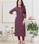 Navy-blue printed cotton ethnic-kurtis
