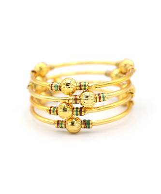 Set Of Four Bangles In Gold Color 5
