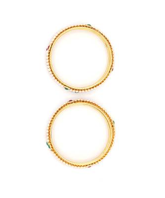 White Pearls Bangles Of 4 8