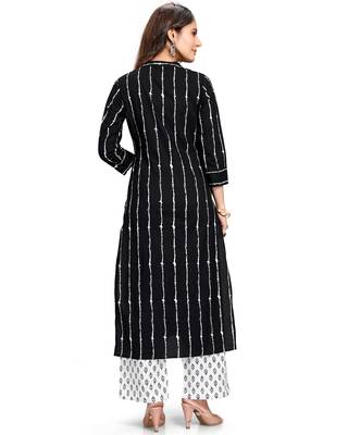Black printed cotton ethnic-kurtis 3
