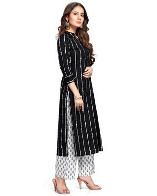 Black printed cotton ethnic-kurtis 4