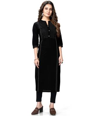 Black printed cotton ethnic-kurtis 2