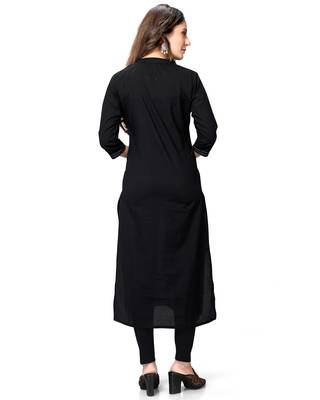 Black printed cotton ethnic-kurtis 3